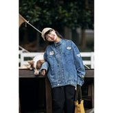 Unisex Jacket Vintage Denim Jacket Men's and Women's Same Washed Jacket Coat